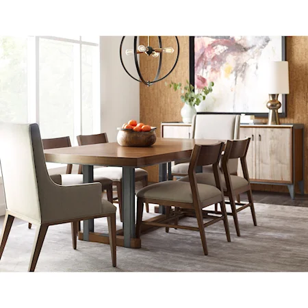 Contemporary Formal Dining Room Group with Rectangular Table